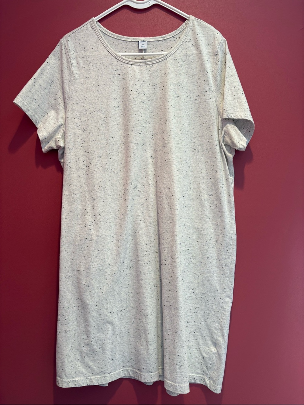 Old Navy Women’s Short-Sleeve Crewneck T-shirt Dress, Size XXL, Gray & Black